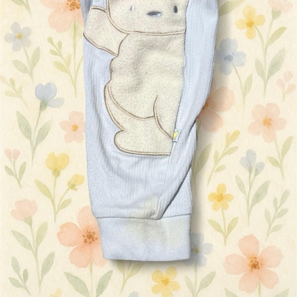 Vintage 90s McBaby Sleeper and Bib Blue Bear Cotton 6-9 months - Picture 7 of 8